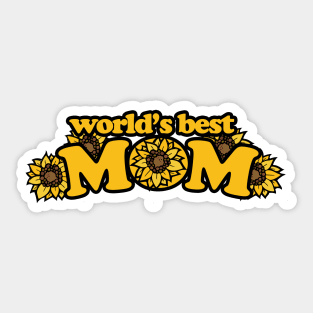 Worlds best mom Sunflowers Sticker